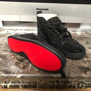 Christian Louboutin Black Strass Flat